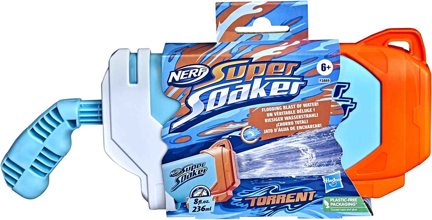 Nerf Super Soaker Torrent vista laterale impugnatura pompa