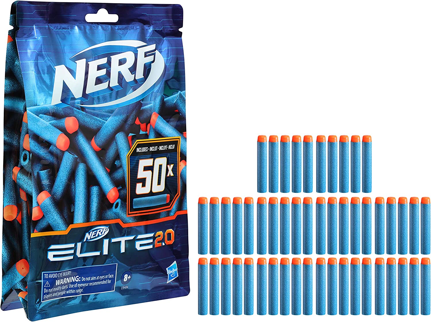 Nerf Elite 2.0 confezione ricarica 50 dardi gommapiuma ufficiali