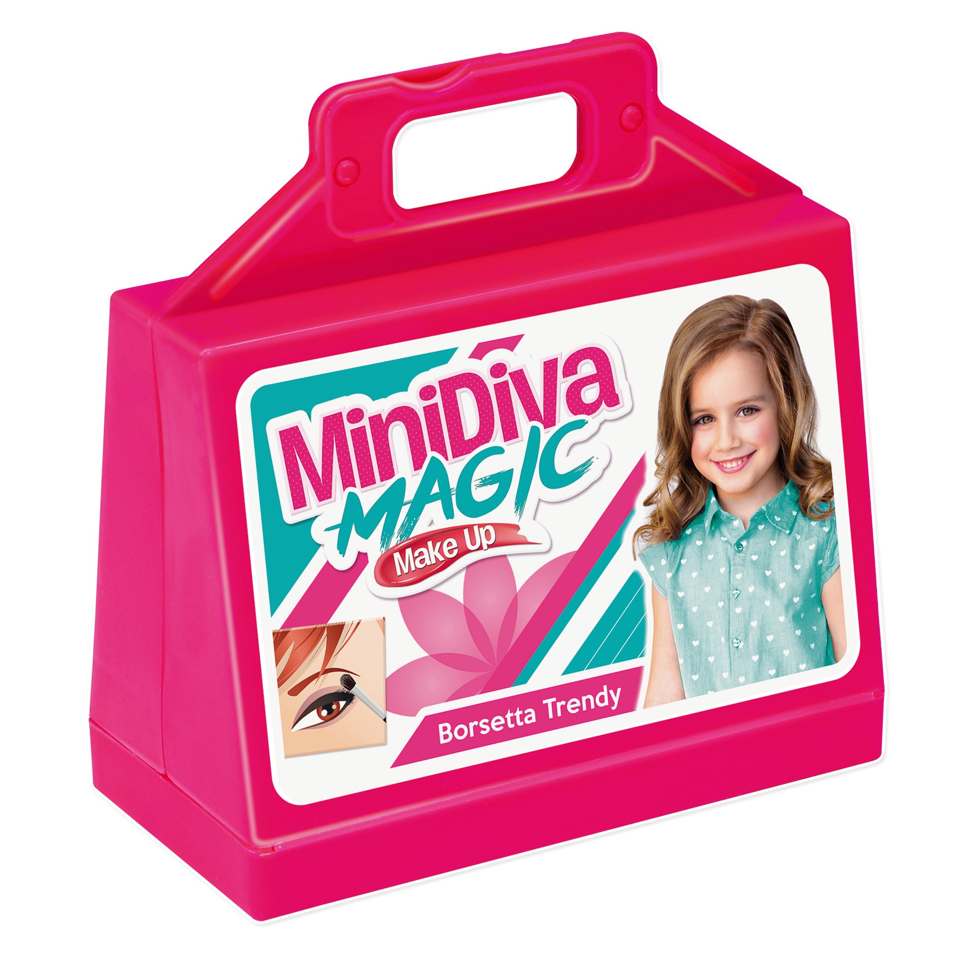 Borsetta cosmetici Minidiva contenuto ombretti smalto colori viso