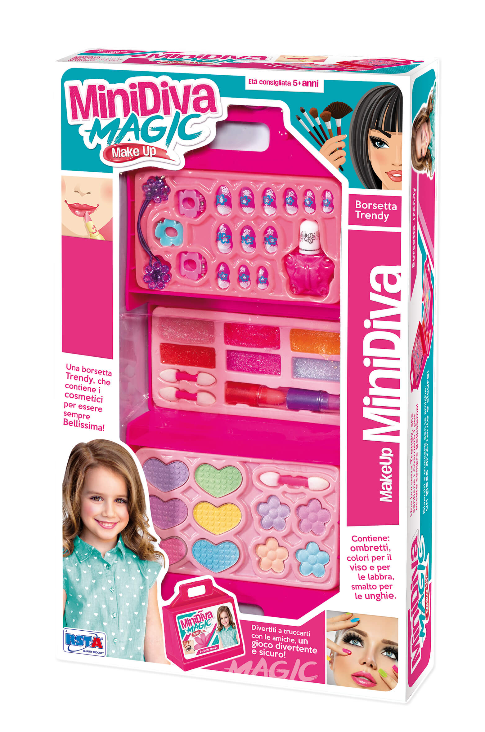 Minidiva Magic Make Up borsetta trendy kit cosmetici per bambine