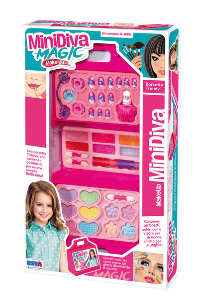 Minidiva Magic Make Up borsetta trendy kit cosmetici per bambine