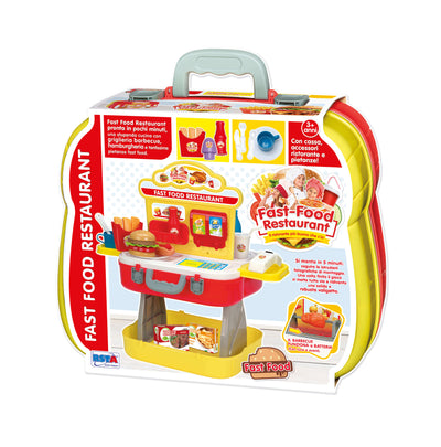 Bauletto Fast Food Restaurant con accessori cucina stile fast food per gioco di ruolo bambini