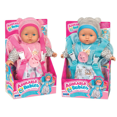 BAMBOLA ADORABLE BABIES CON ZAINETTO GIRAMONDO - 11358