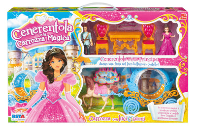 Playset Cenerentola carrozza magica mobili castello accessori luminosi G04315M