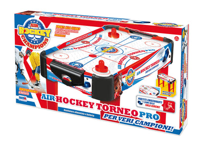 Tavolo da airhockey in legno con gambe e ventilatore a batteria per flusso d'aria continuo