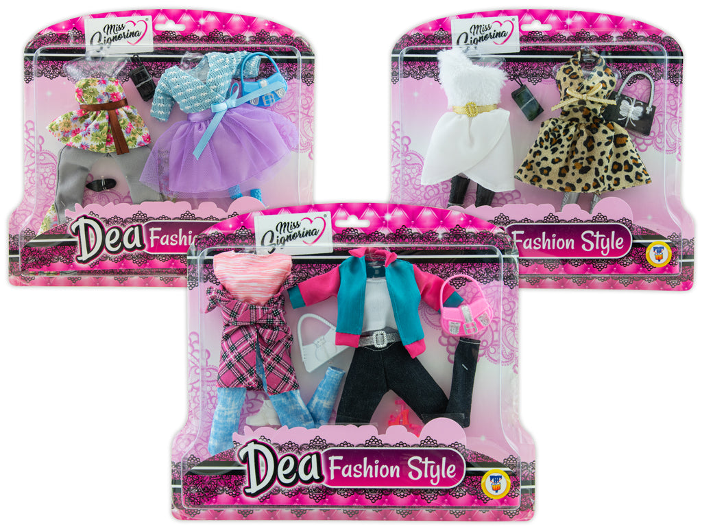 DEA Vestiti Bambola Trendy set abiti scarpe accessori per bambole