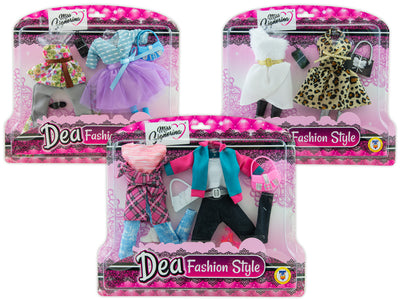 DEA Vestiti Bambola Trendy set abiti scarpe accessori per bambole