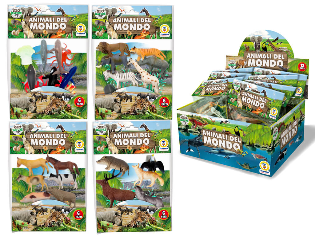 GEO NATURE BUSTA 6 ANIMALI DEL MONDO RIGIDI