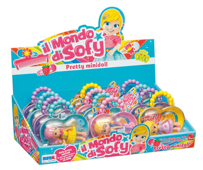 Sofy minidoll 9cm in borsetta cuoricino con manico perle