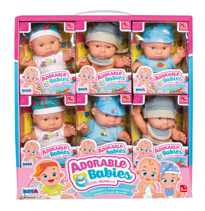 Bambola Adorable Babies da 20 cm con design realistico da neonato, abiti e accessori inclusi