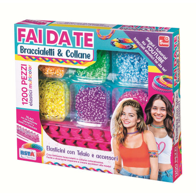 Kit Creativo Braccialetti e Collane fai da te con Telaio 1200 Elastici - 12301