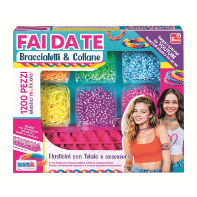 Kit Creativo Braccialetti e Collane fai da te con Telaio 1200 Elastici - 12301