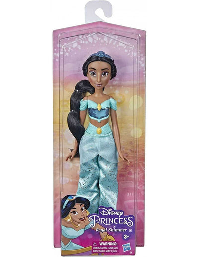 Bambola Disney Princess Royal Shimmer Jasmine gonna blu scintillante corona accessori moda