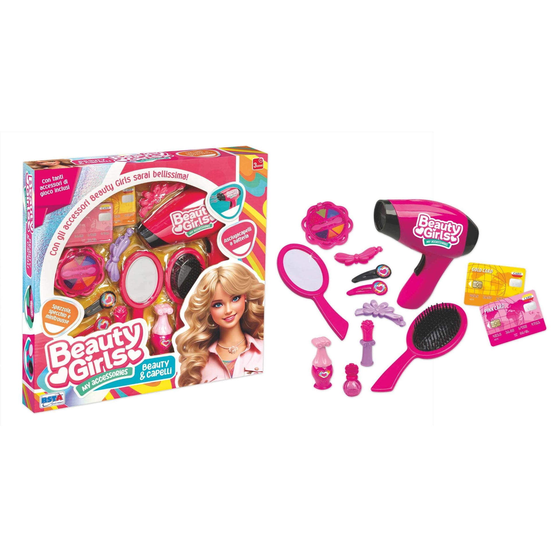 Dettaglio set Beauty Girls contenuto nella scatola con tutti gli accessori