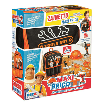 ZAINETTO MAXI BRICO 30 PEZZI CON TRAPANO A BATTERIA - 11691