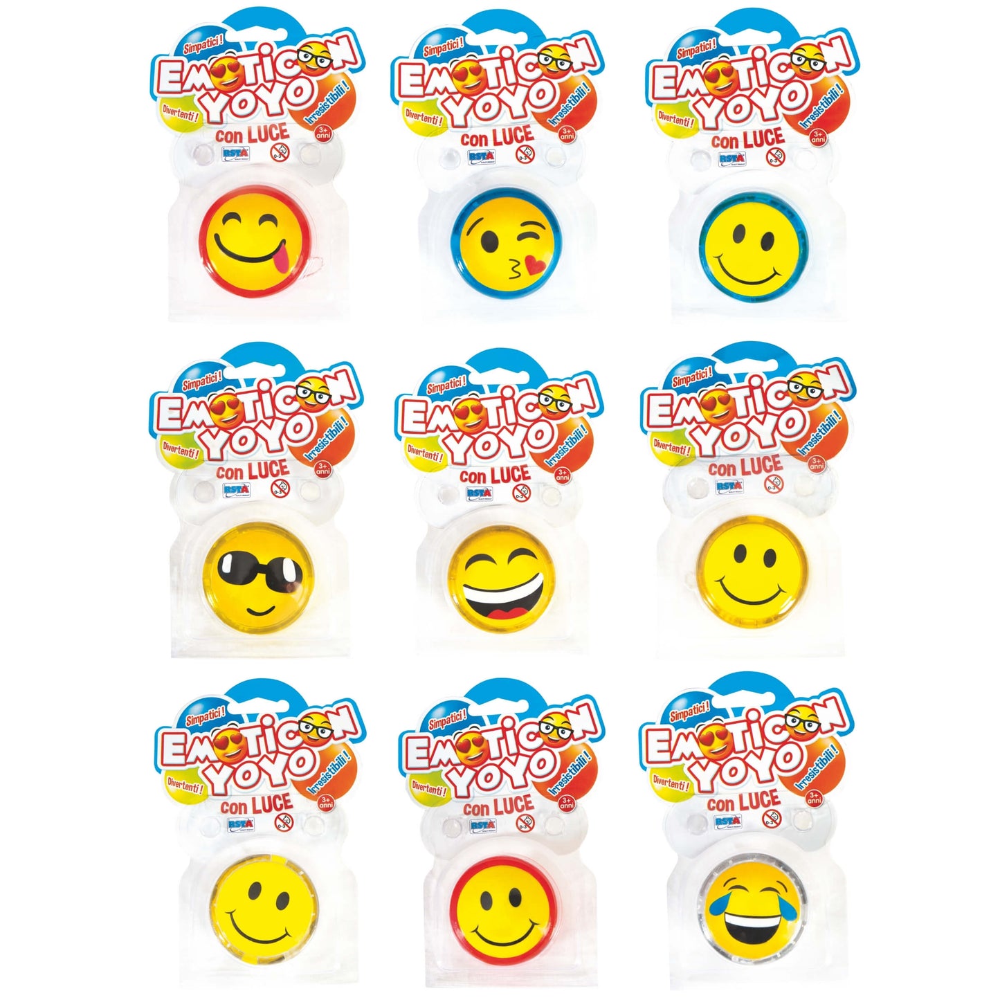 Yo-Yo Emoticon con Luce LED 5,5 cm - 10366