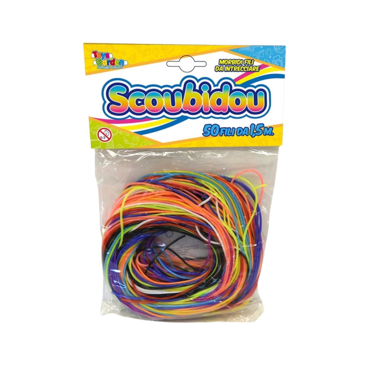 Set scoubidou colorati 50 fili da 1,5 metri in busta per braccialetti e portachiavi