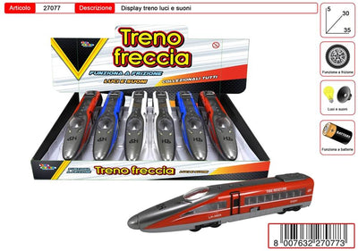 Treno alta velocità a frizione luci e suoni giocattolo bambini 6pz