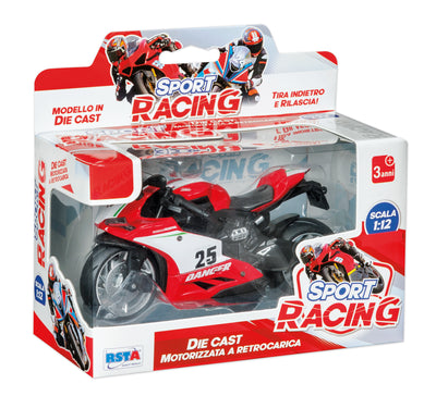 MOTO DIE CAST SPORT RACING 1:12 RETROCARICA - 11482