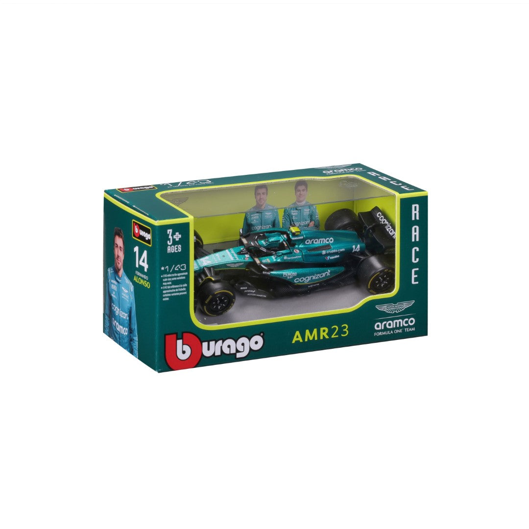 Aston Martin AMR23 Bburago Scala 1:43 Diecast #14 Fernando Alonso F1 2023 - 18-38090