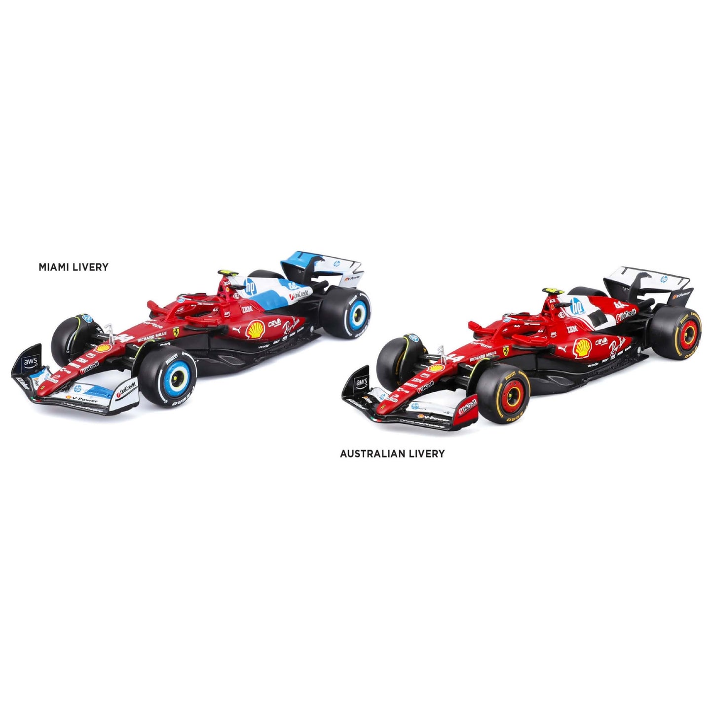 Bburago Ferrari F1 SF-25 N.44 Lewis Hamilton 2 Modellini Auto Die-Cast Miami e Australia Livery  Scala 1:43