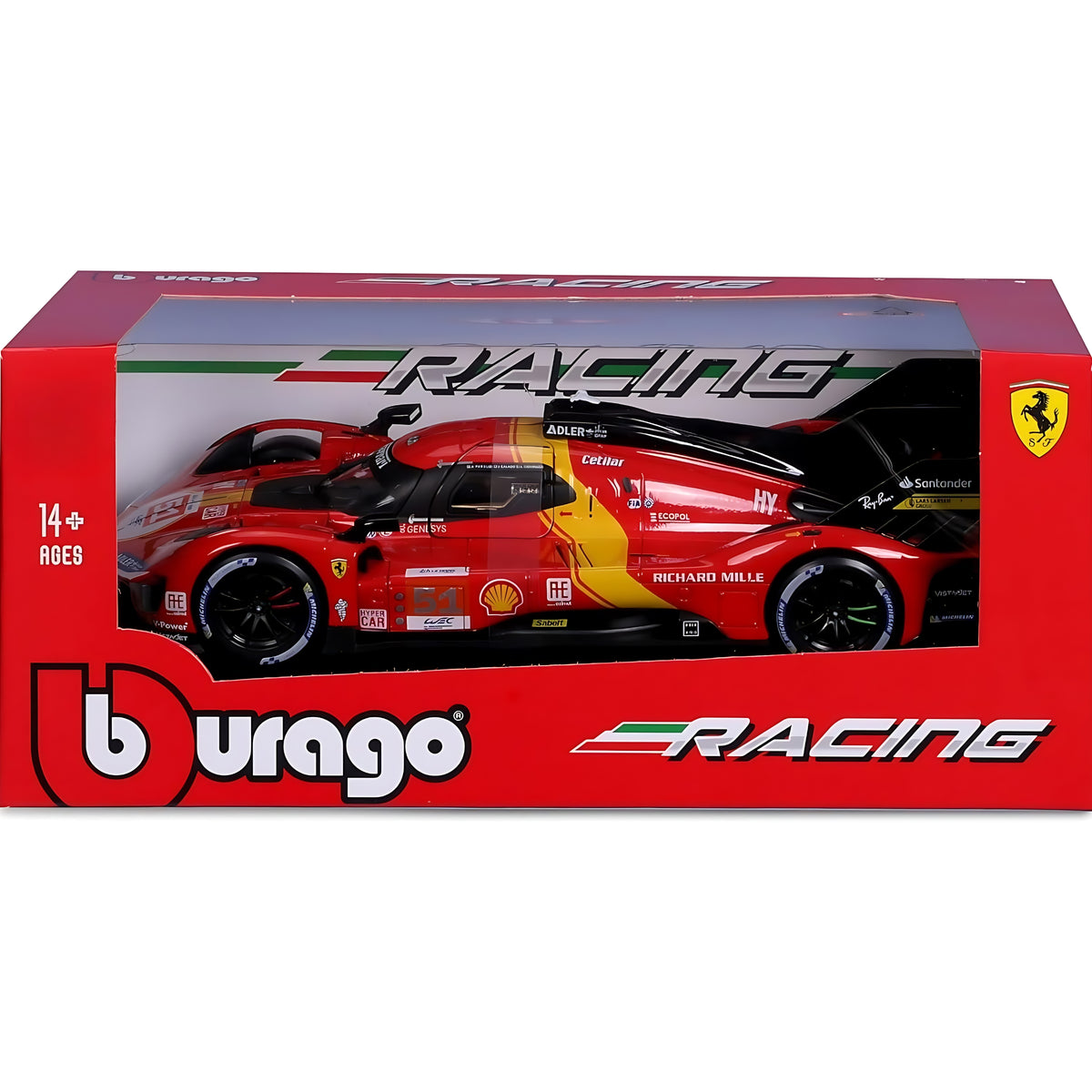 MODELLINO AUTO DIE CAST BBURAGO FERRARI 499P LMH - 2023 24H LE MANS CHAMPION 1:43