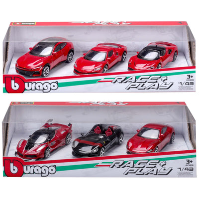 Set regalo 3 modellini Ferrari Die Cast 1:43 Bburago in confezione regalo