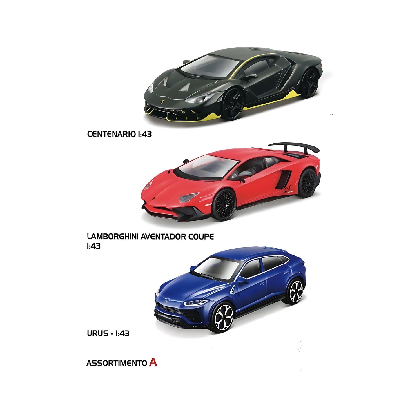 3 MODELLINI AUTO DIE CAST GIFT PACK LAMBORGHINI 1:43 - 18-30432