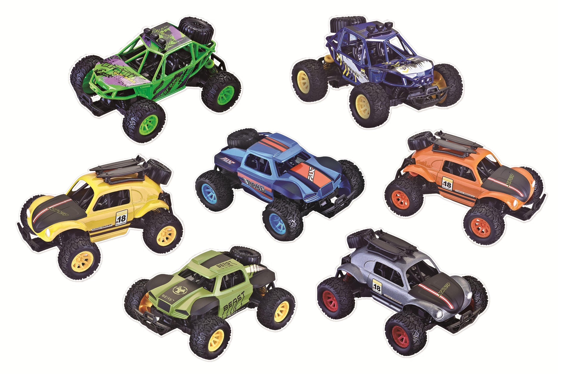 Auto Nexto Wheels die cast offroad in metallo, struttura robusta fuoristrada, vista frontale