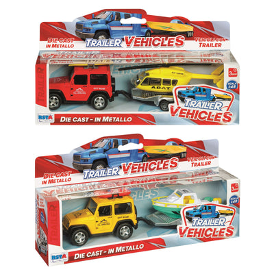 FUORISTRADA DIE CAST CON TRAILER - 22 cm - 1:38 - 11688