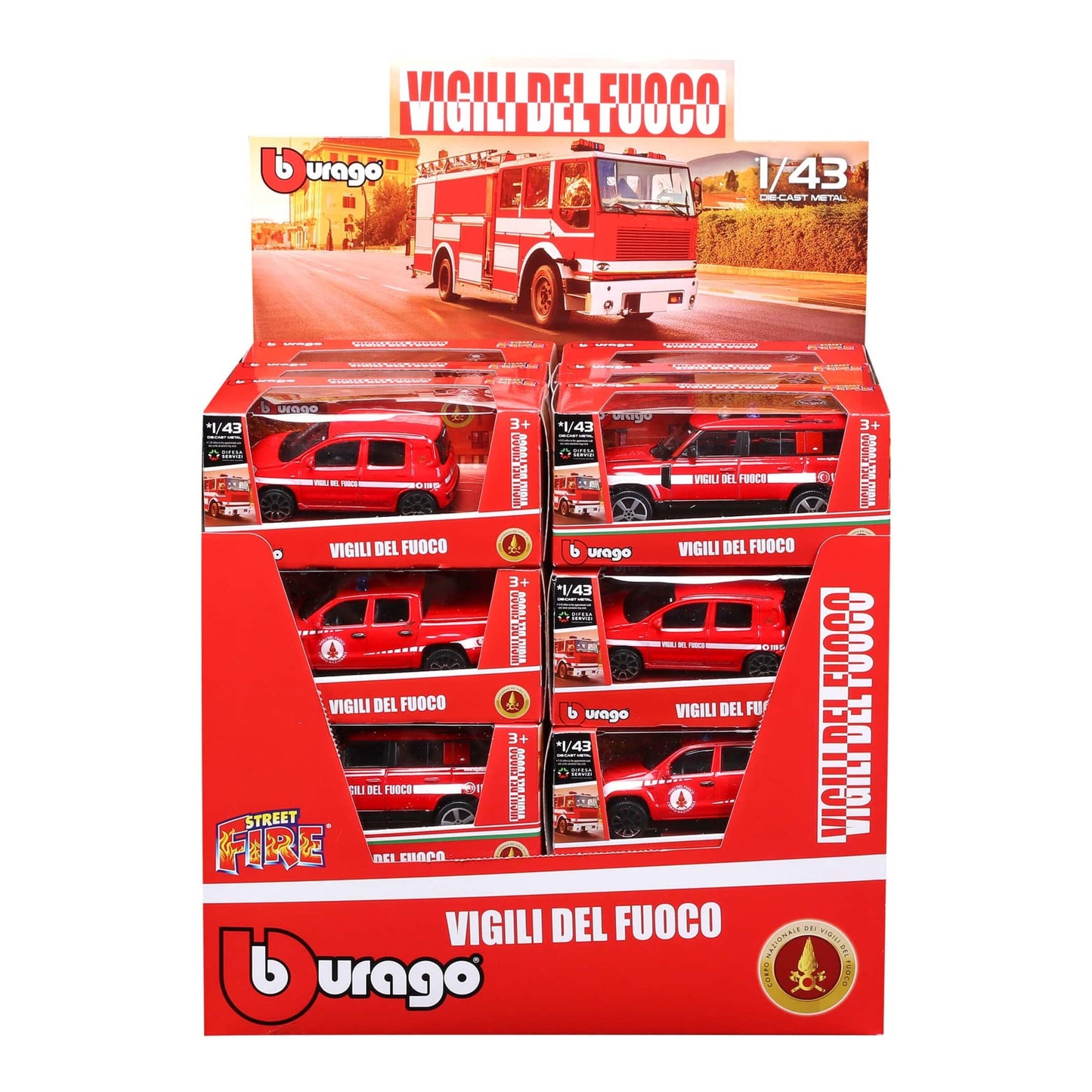 Bburago Vigili del Fuoco Modellini Veicoli Assortiti Scala 1:43 - 18-01766