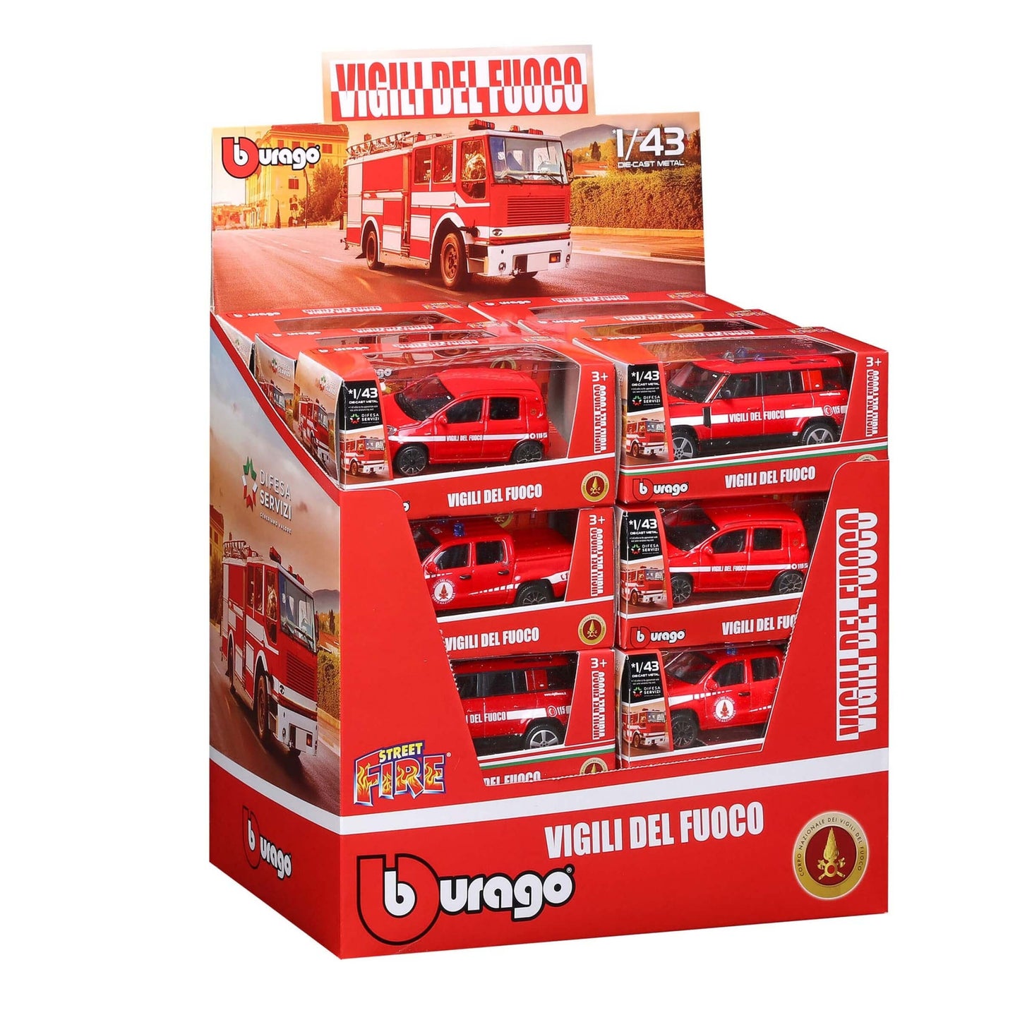 Bburago Vigili del Fuoco Modellini Veicoli Assortiti Scala 1:43 - 18-01766