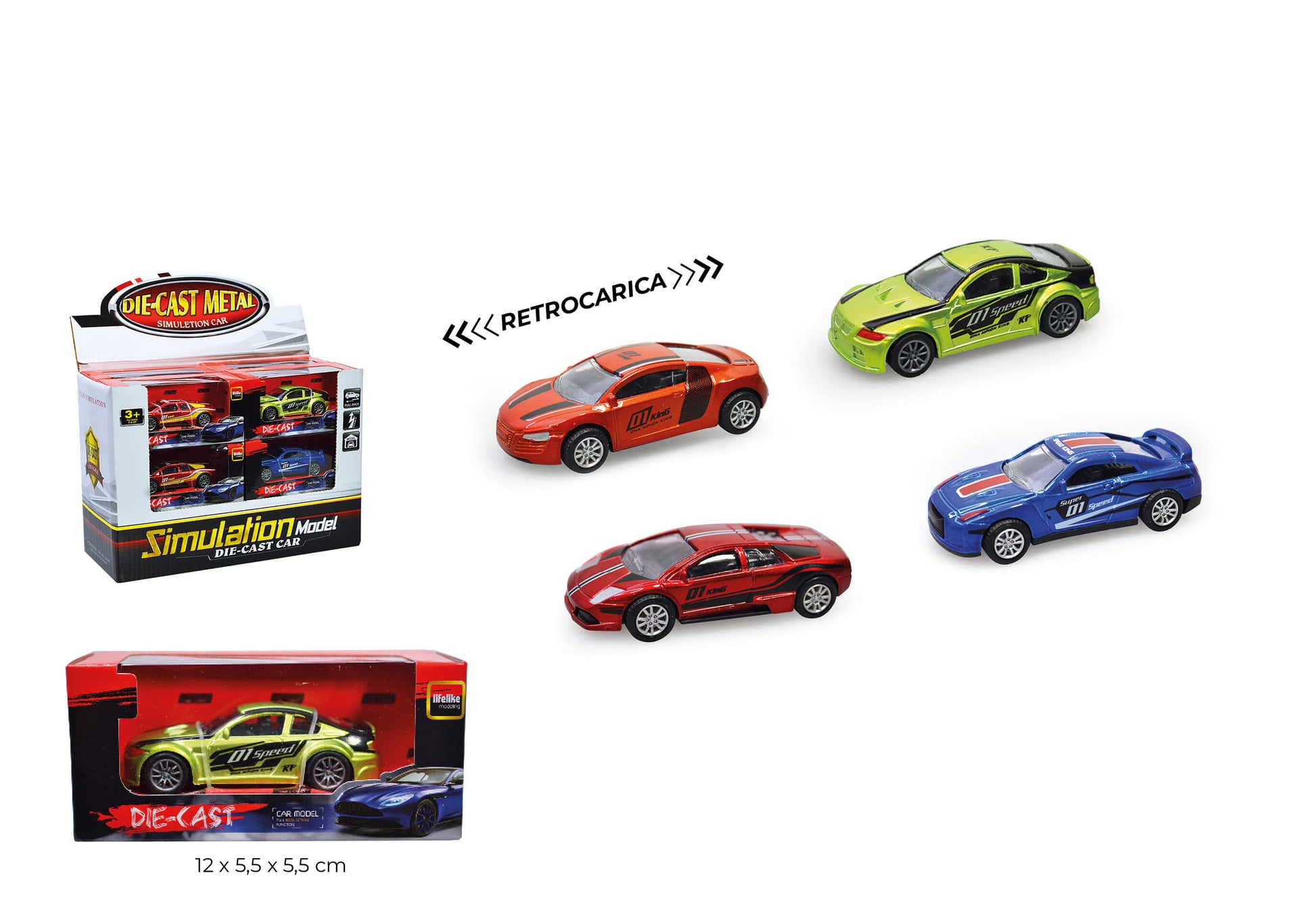 Modellini sport car retrocarica scala 1:50 - 95442
