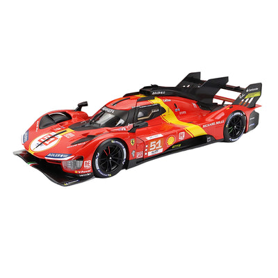 Ferrari 499P LMH 1 24 Bburago modello assemblato vista laterale
