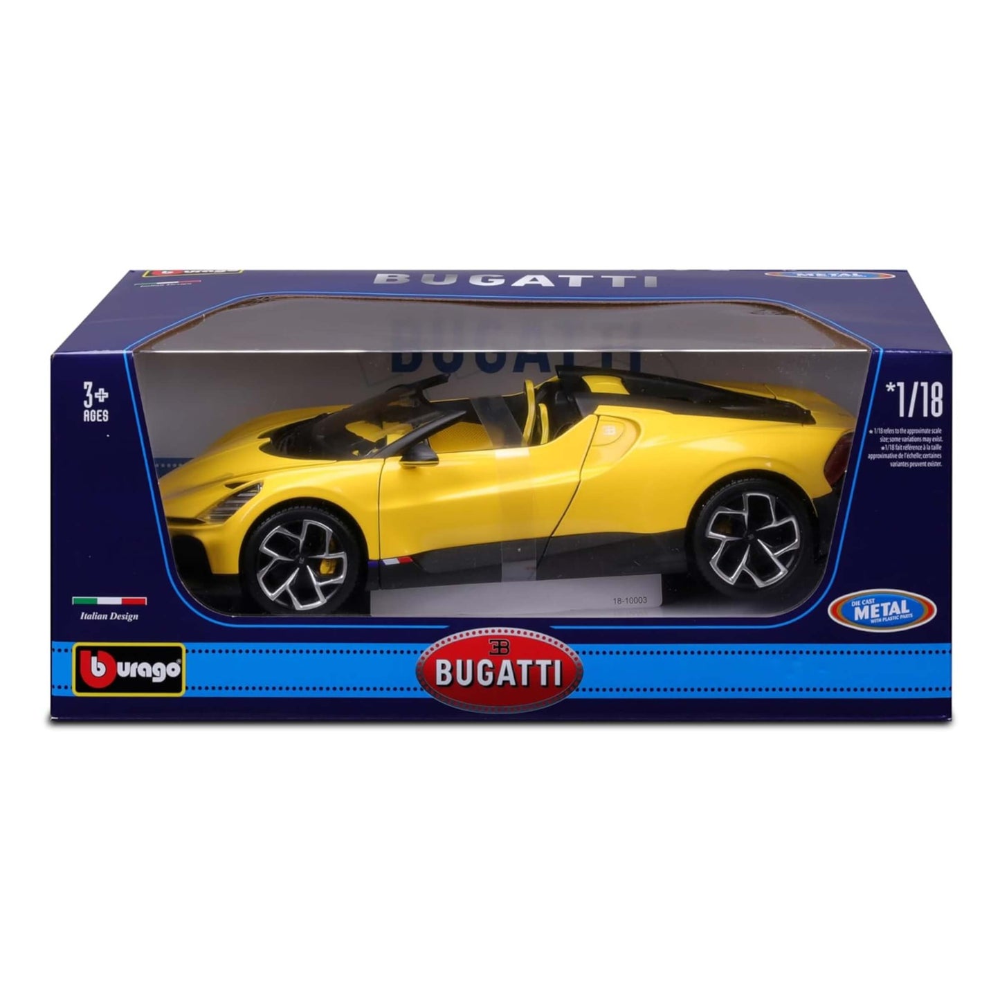 MODELLINO DIE CAST BUGATTI MISTRAL GIALLA - 1:18 - 18-11051