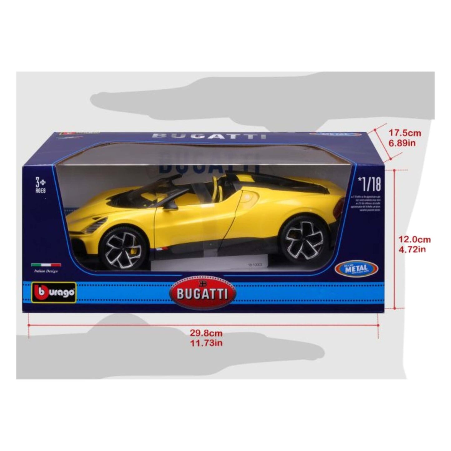 MODELLINO DIE CAST BUGATTI MISTRAL GIALLA - 1:18 - 18-11051