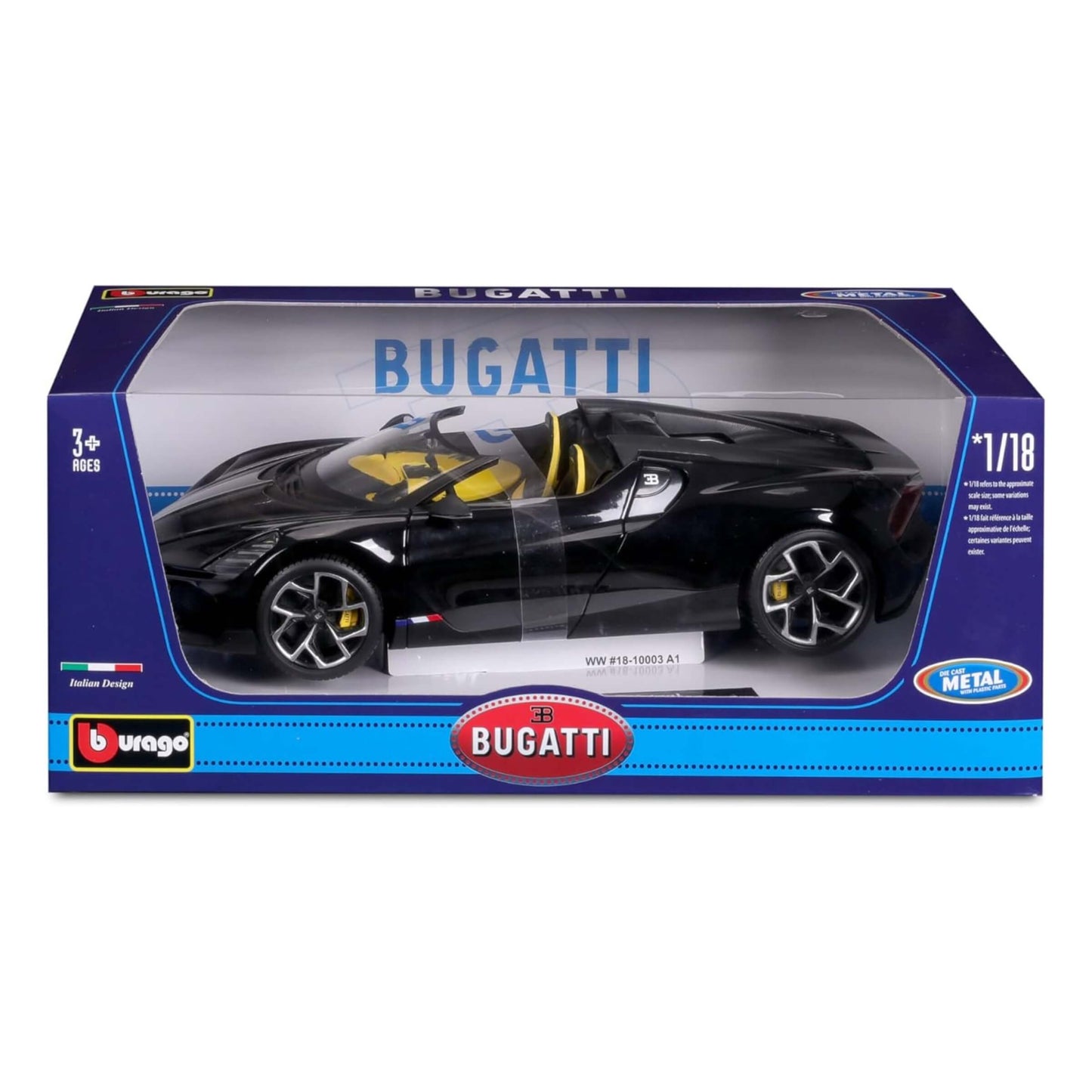 MODELLINO DIE CAST BUGATTI MISTRAL NERA - 1:18 - 18-11051