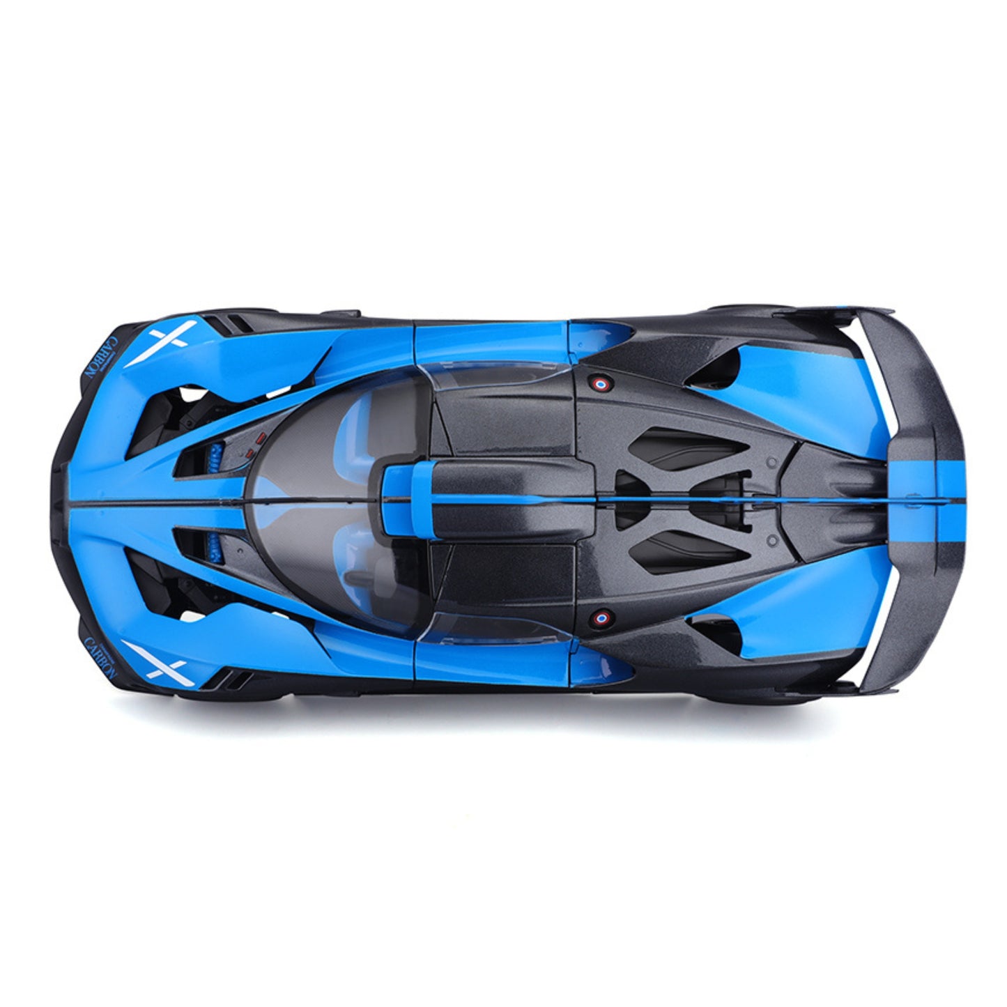 MODELLINO DIE CAST BUGATTI BOLIDE BLU E CARBONIO - 1:24 - 32911