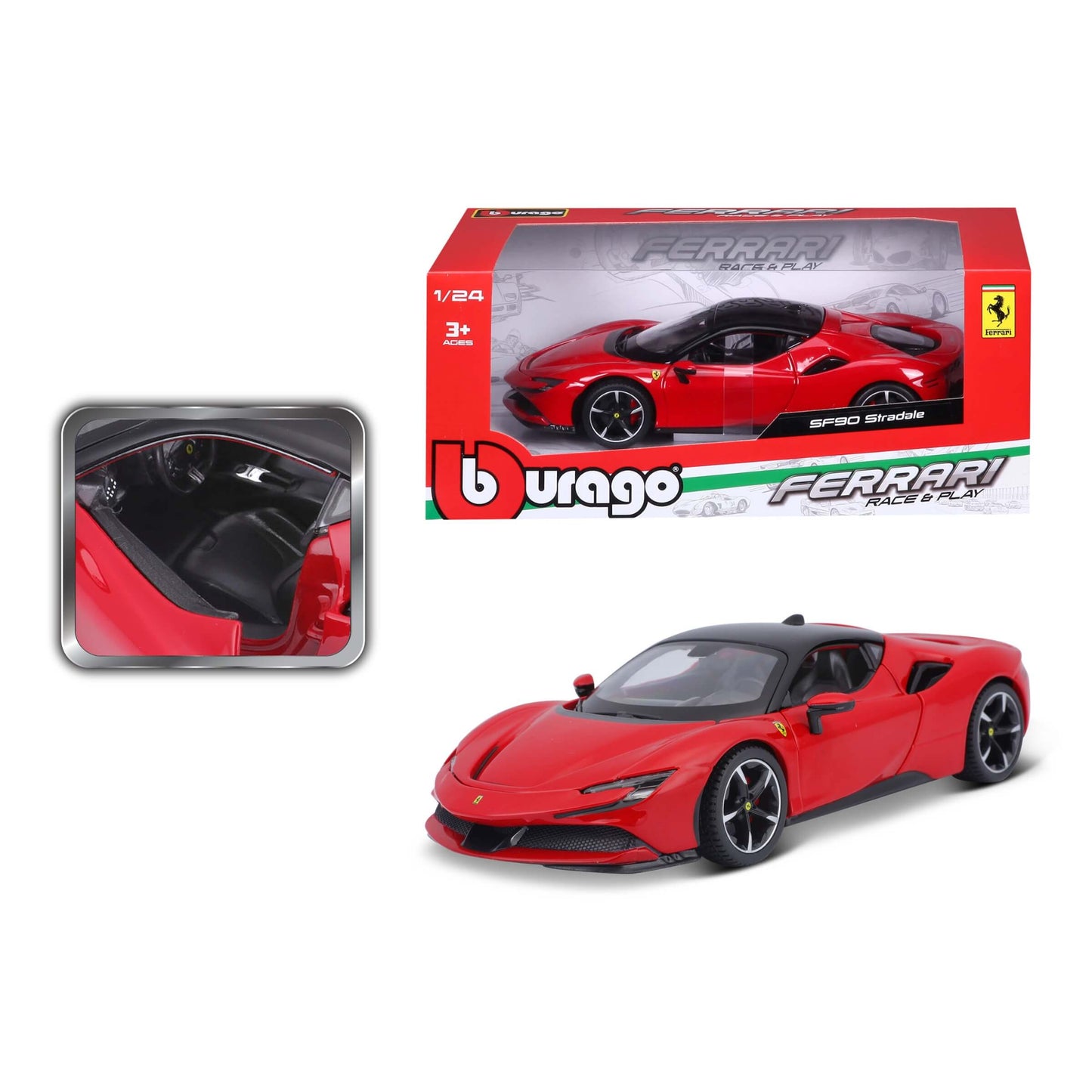 COLLEZIONE MODELLINI AUTO DIE CAST BURAGO FERRARI RACE & PLAY 1:24 - 18-26000