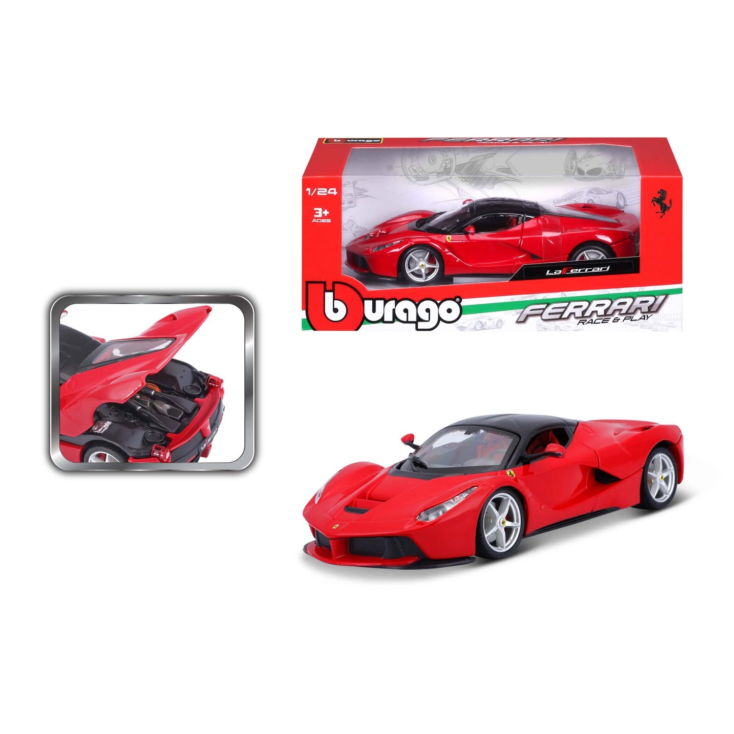 COLLEZIONE MODELLINI AUTO DIE CAST BURAGO FERRARI RACE & PLAY 1:24 - 18-26000