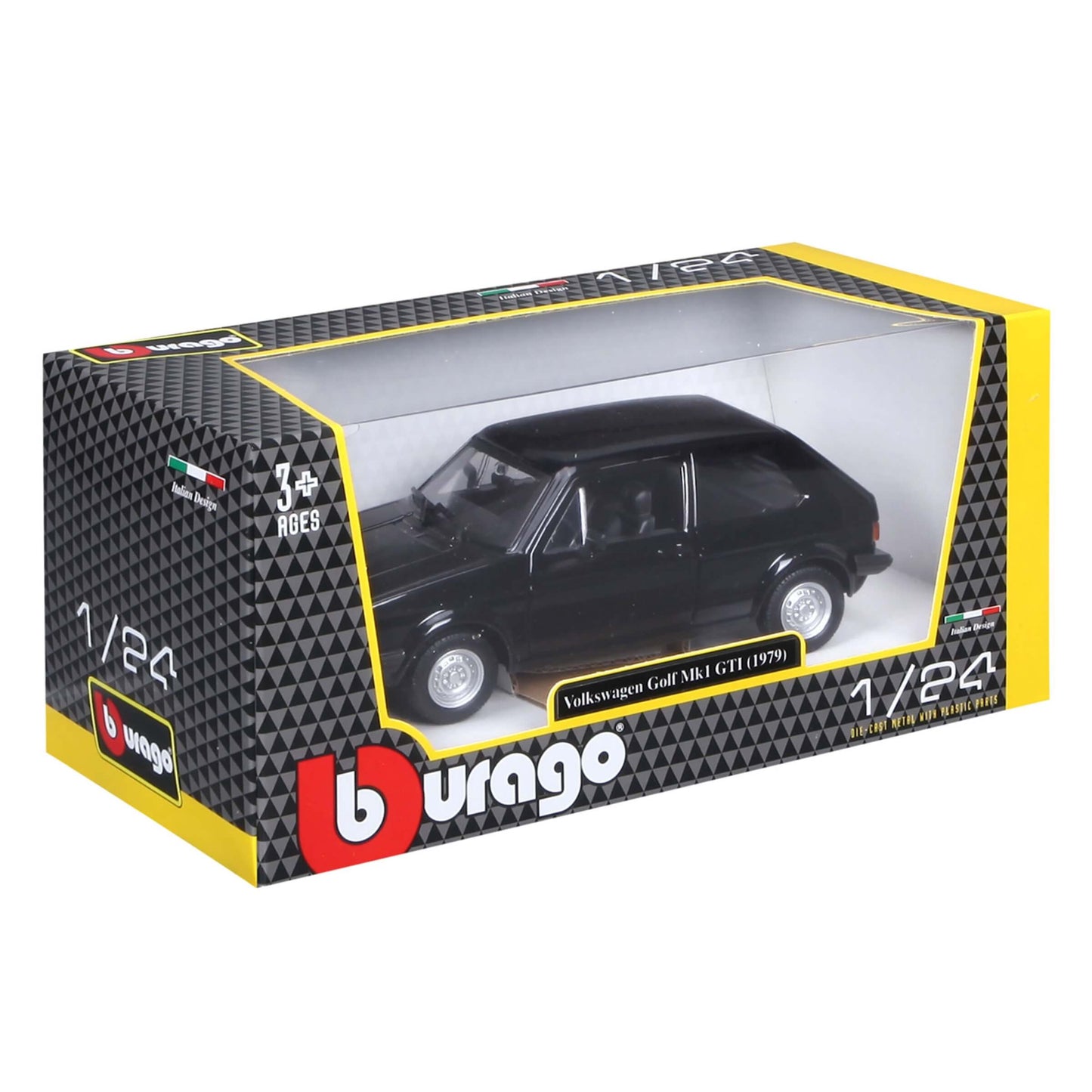 Bburago Volkswagen Golf Mk1 GTI 1979 Nera Modellino Auto Die-Cast Scala 1:24 - 18-21089