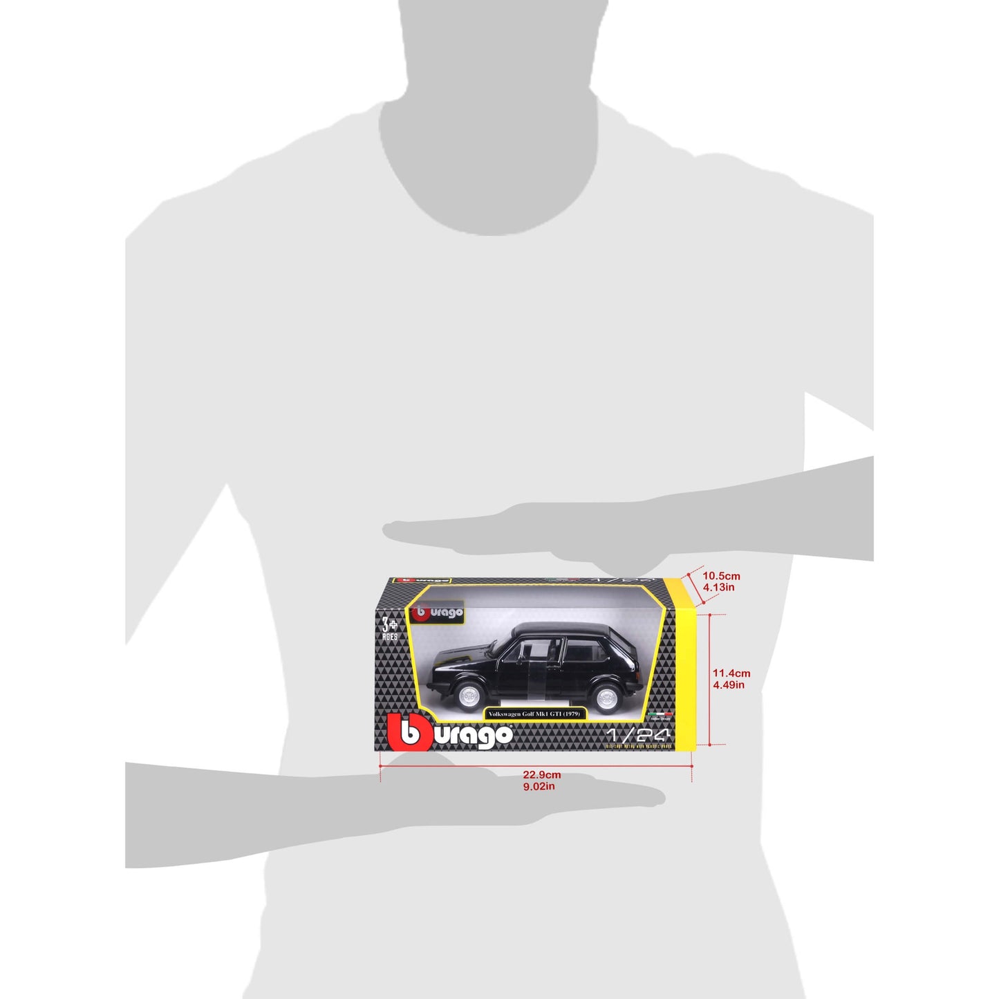 Bburago Volkswagen Golf Mk1 GTI 1979 Nera Modellino Auto Die-Cast Scala 1:24 - 18-21089