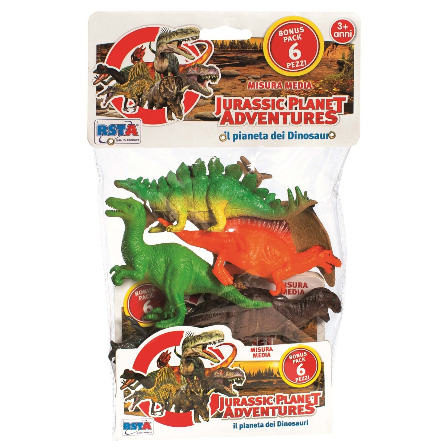 Busta Set 6 Dinosauri Medio in Plastica Morbida - 10066