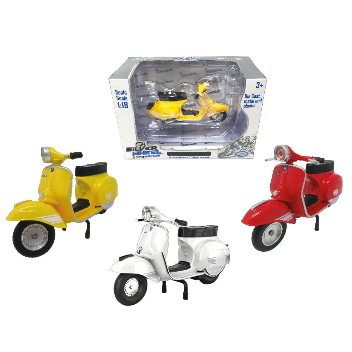 Modellino Silver Wheel Vespa 200 Rally scala 1:18