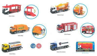MODELLINI CAMION RMZ CITY ASS.B PULL BACK 1:64 - 94255