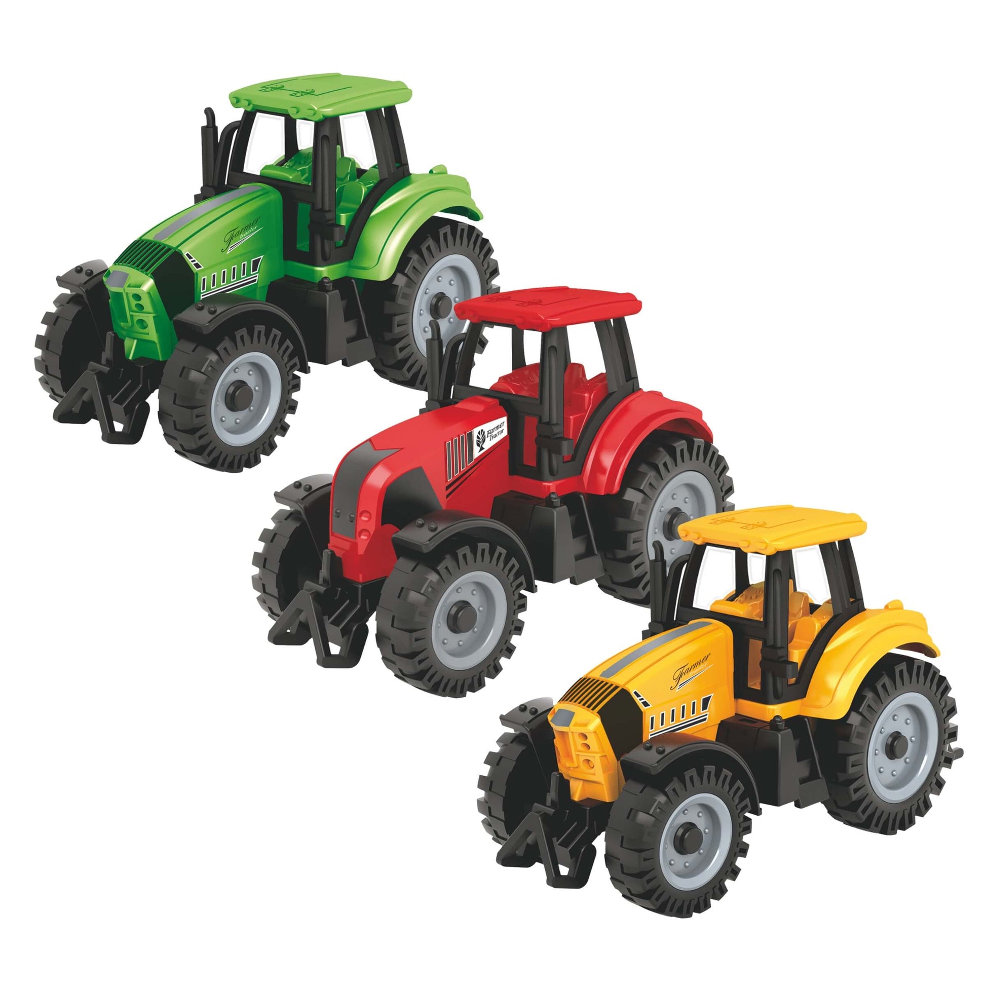 Trattore agricolo AgriPower in scala 1:64 in plastica rigida con ruote a battistrada marcato