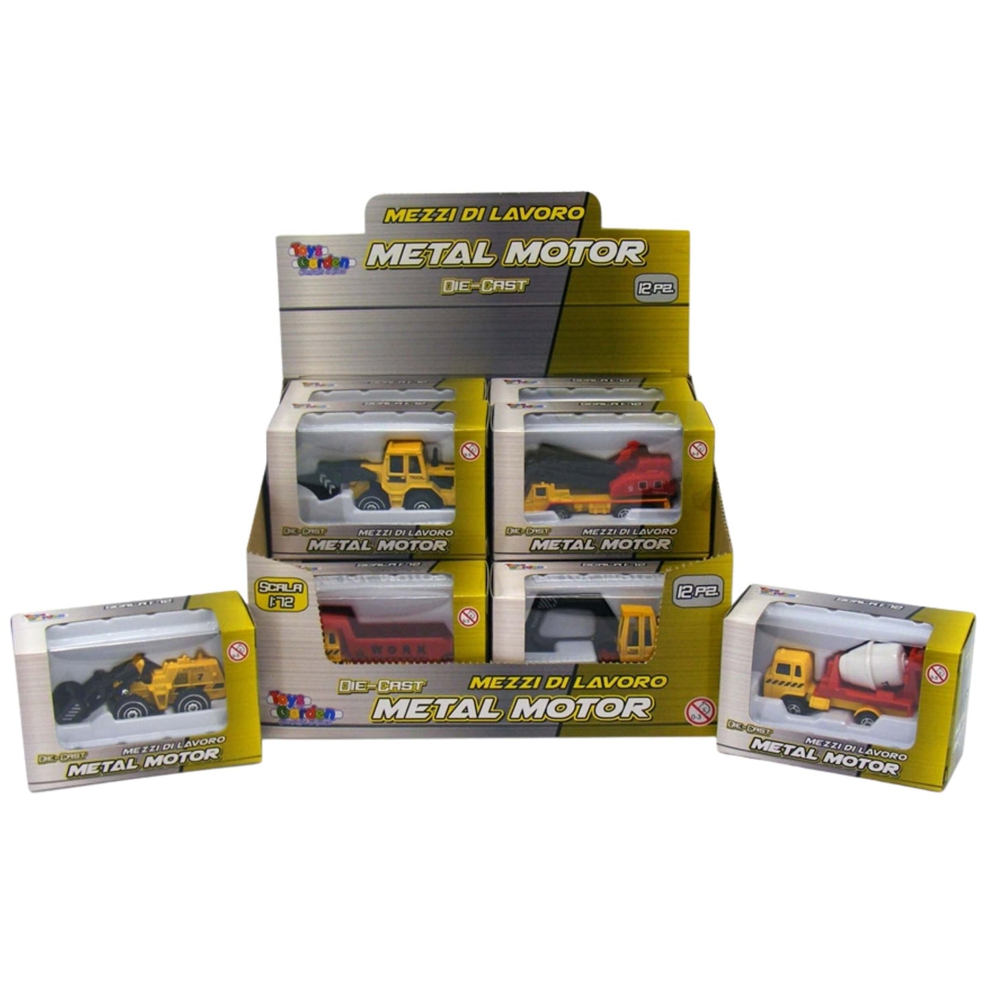 Die Cast Mezzi Lavoro scala 1:72 Metal Motor modellini metallo veicoli costruzione miniatura