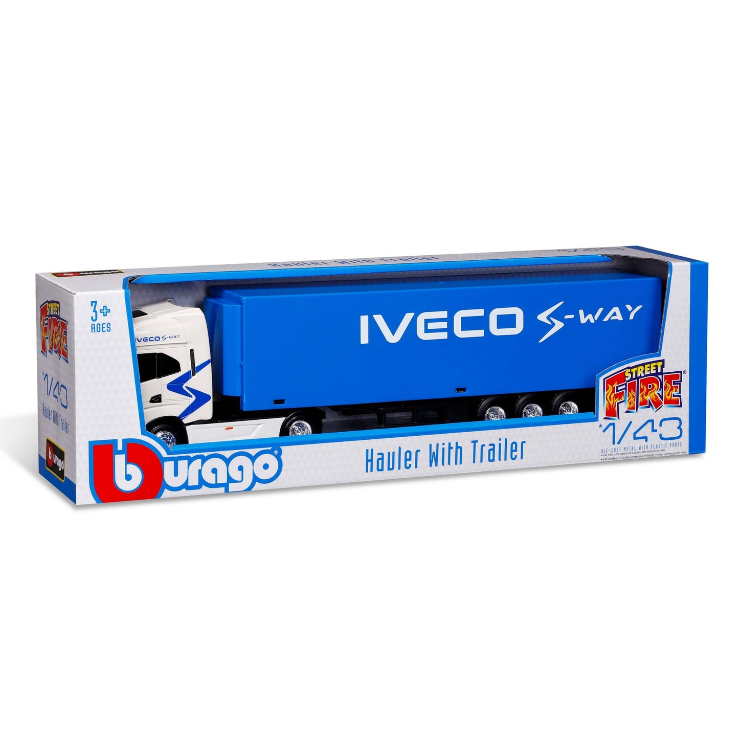 Bburago Iveco S-Way Camion con Rimorchio Modellino Die-Cast Scala 1:43 - 18-31469