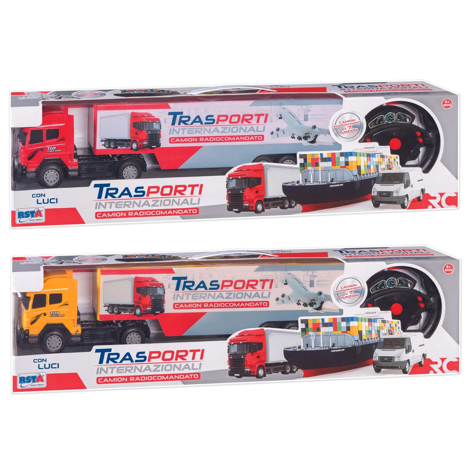Camion radiocomandato Trasporti Internazionali con luci modello 10351