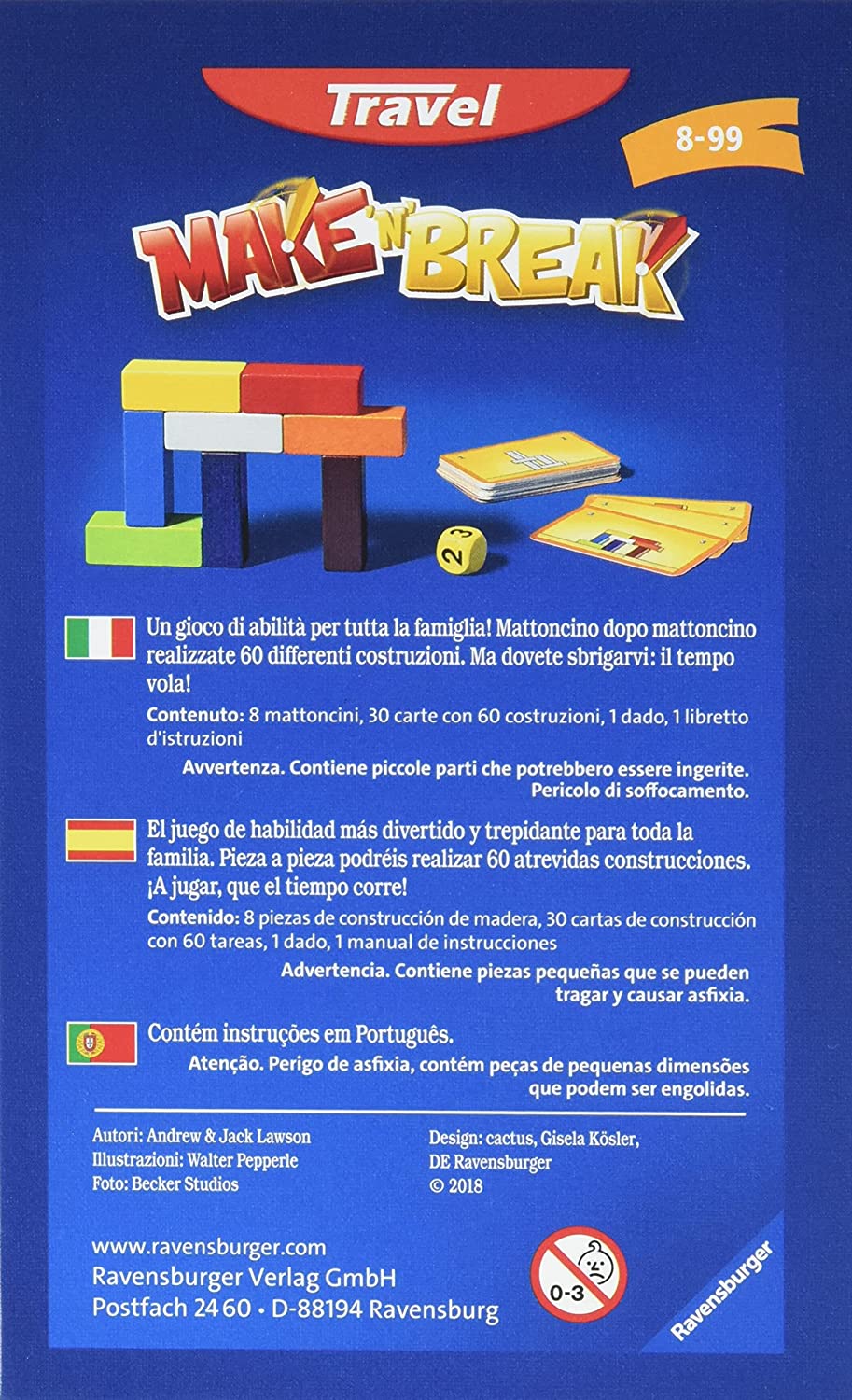 RAVENSBURGER TRAVEL GAMES MAKE 'N' BREAK - 23458 5